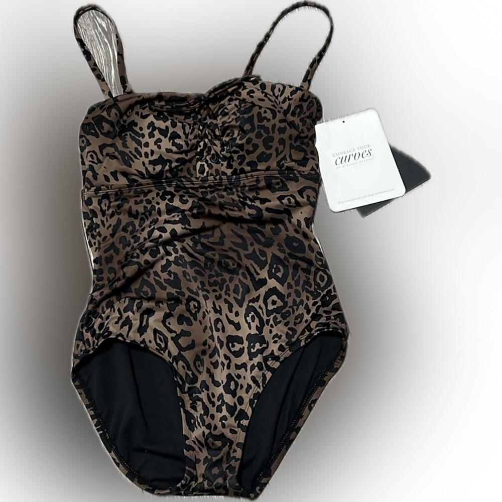 Ladies cheetah print Embrace Your Curves swimsuit